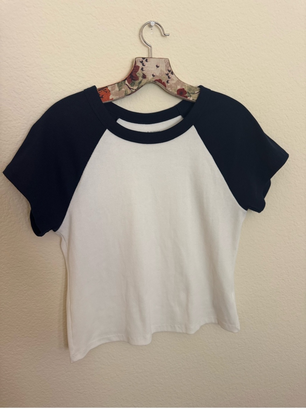 Old Navy Navy and White Raglan Tee